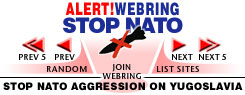 An image for the Alert Webring which says Stop NATO aggression on Yugoslavia